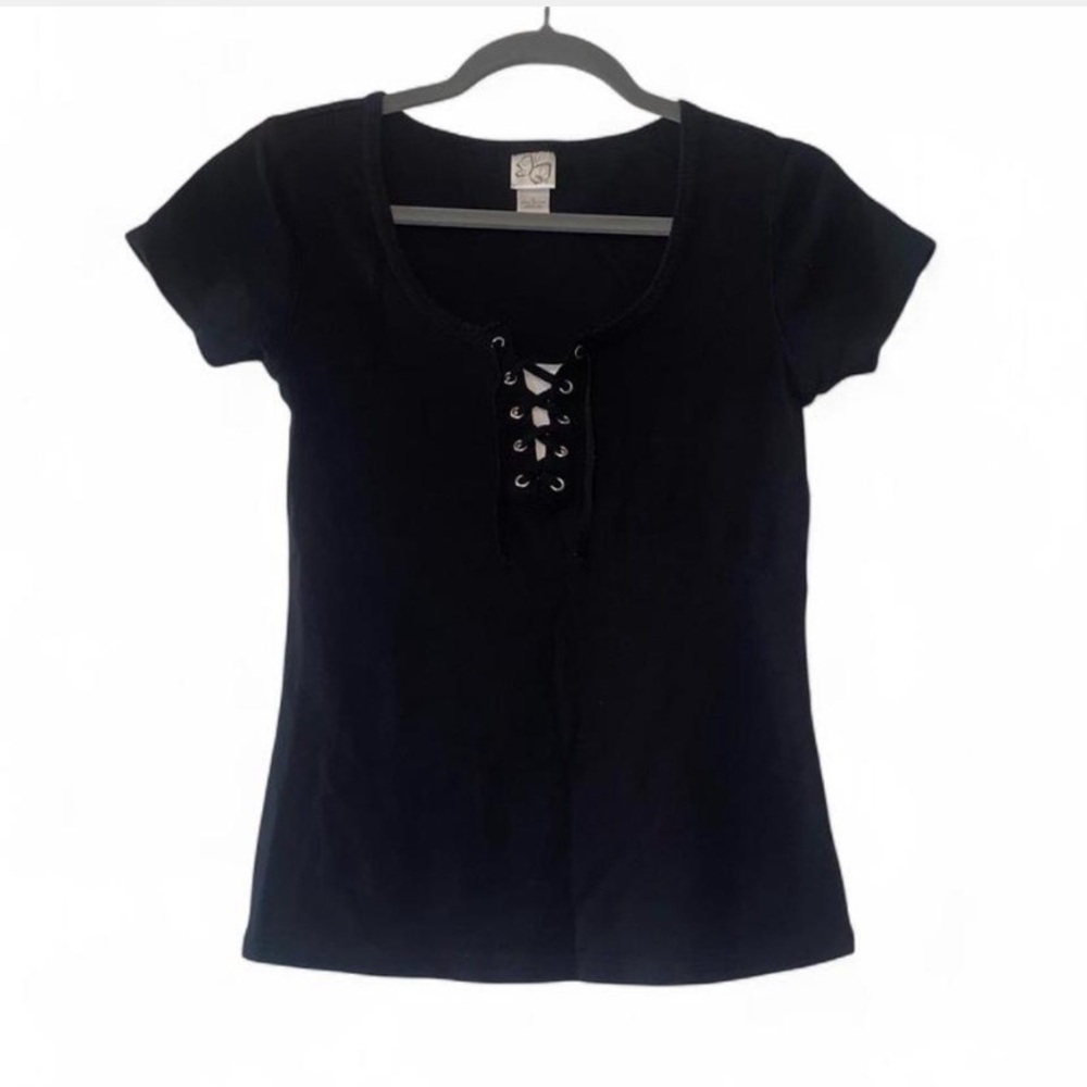 Y2K fashion bug lace up top